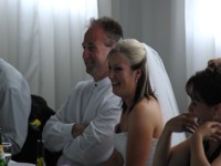 Happy Bride and Groom at their wedding reception