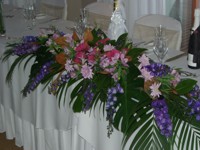 Colourful Head Table Flower Arrangement